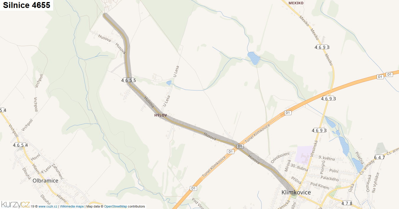 Silnice 4655 - mapa Silnice 4655