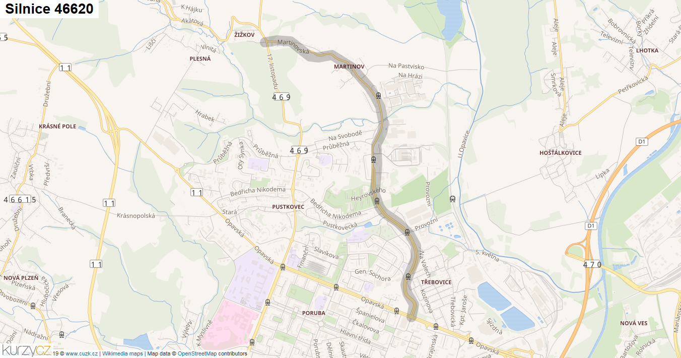 Silnice 46620 - mapa Silnice 46620