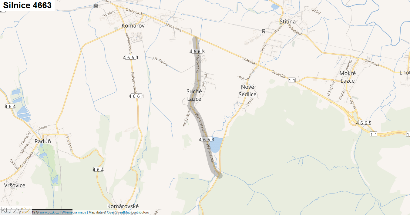 Silnice 4663 - mapa Silnice 4663