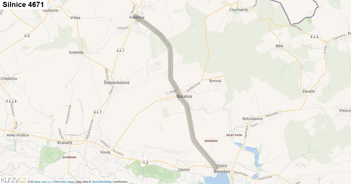 Silnice 4671 - mapa Silnice 4671