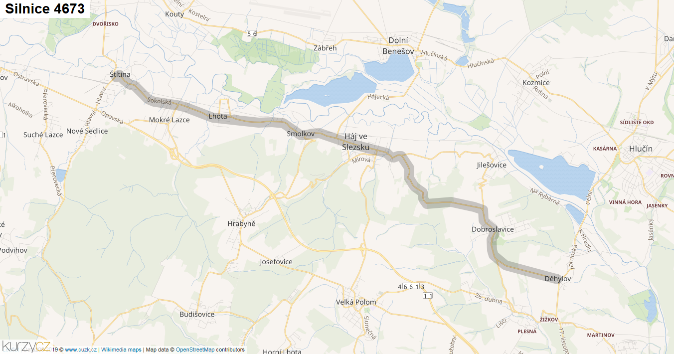 Silnice 4673 - mapa Silnice 4673