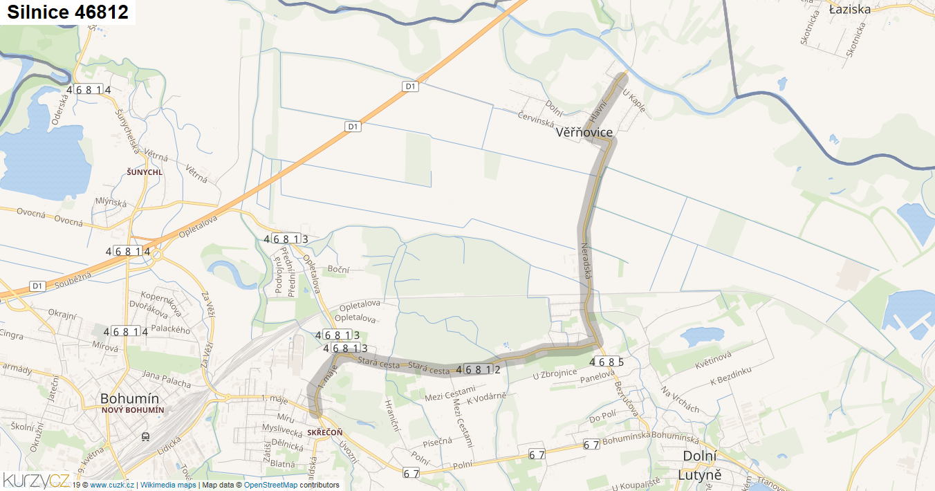 Silnice 46812 - mapa Silnice 46812