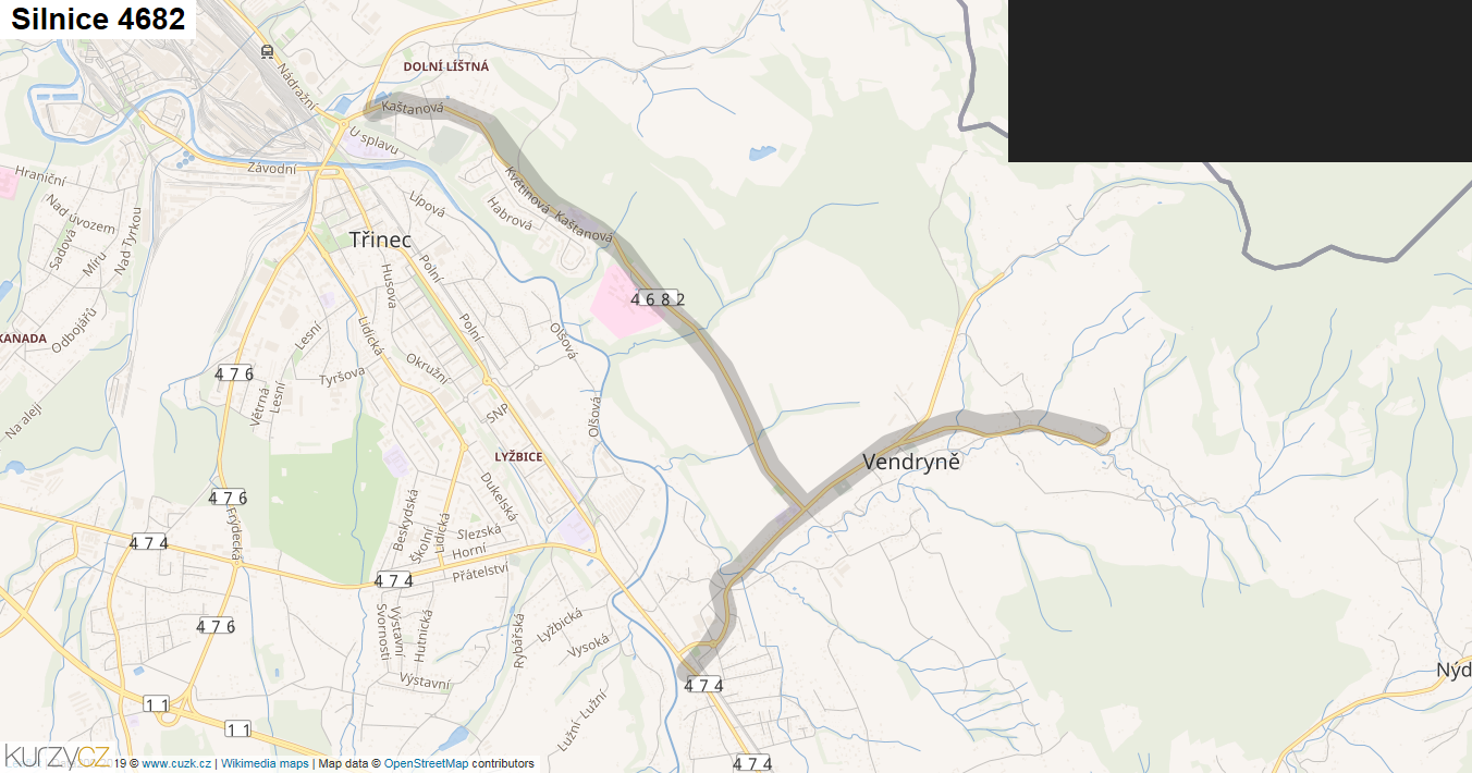 Silnice 4682 - mapa Silnice 4682