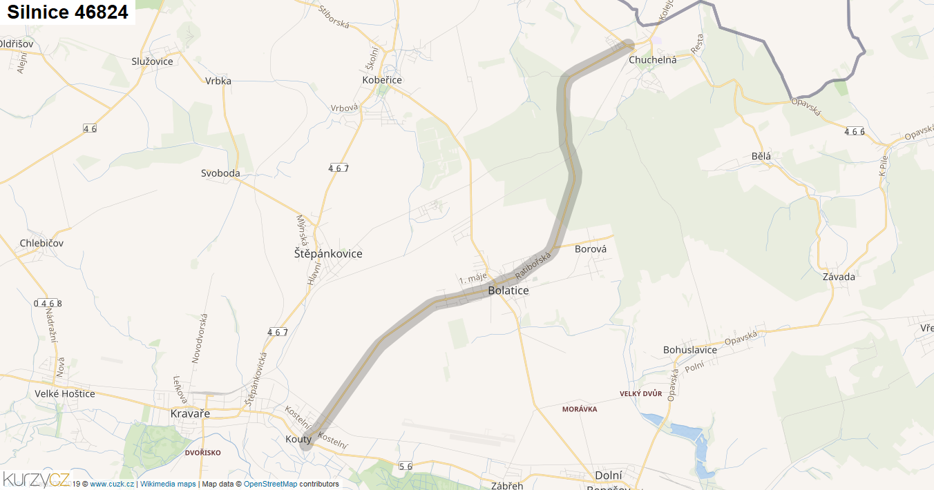 Silnice 46824 - mapa Silnice 46824