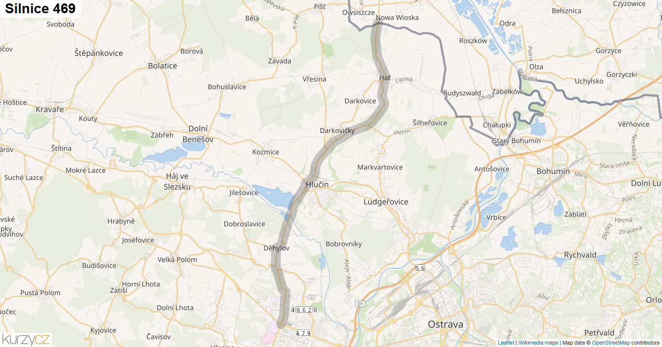 Silnice 469 - mapa Silnice 469