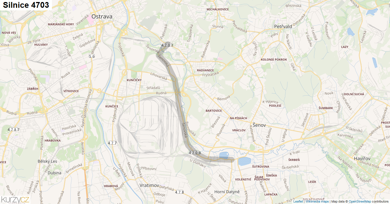 Silnice 4703 - mapa Silnice 4703