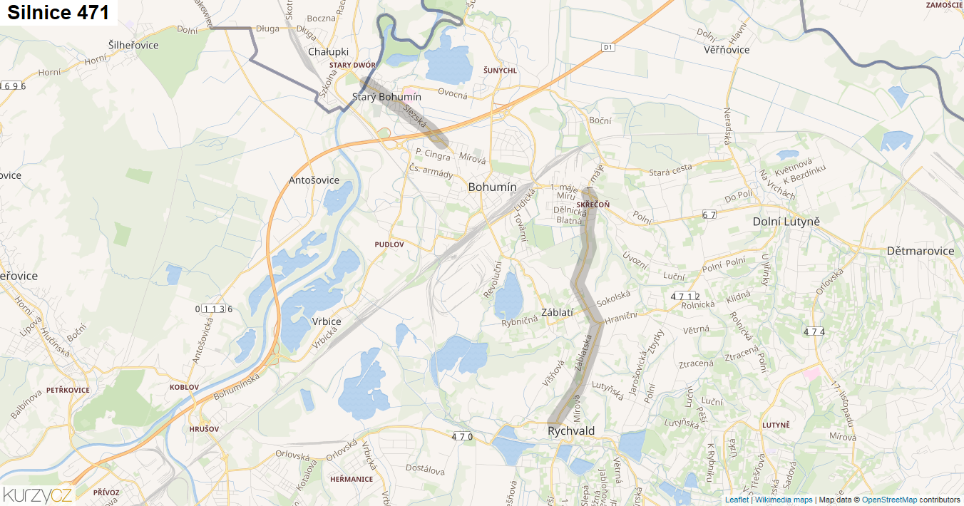 Silnice 471 - mapa Silnice 471