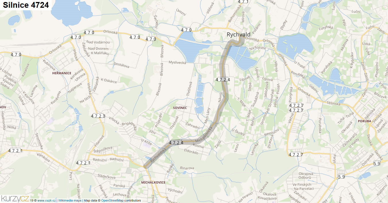 Silnice 4724 - mapa Silnice 4724