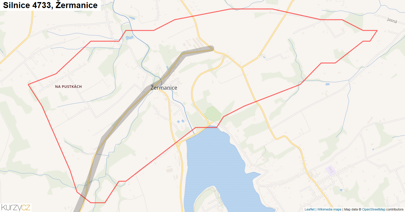 Žermanice, Silnice 4733 - Mapa