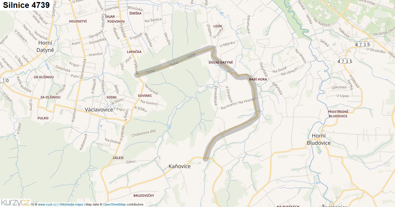 Silnice 4739 - mapa Silnice 4739