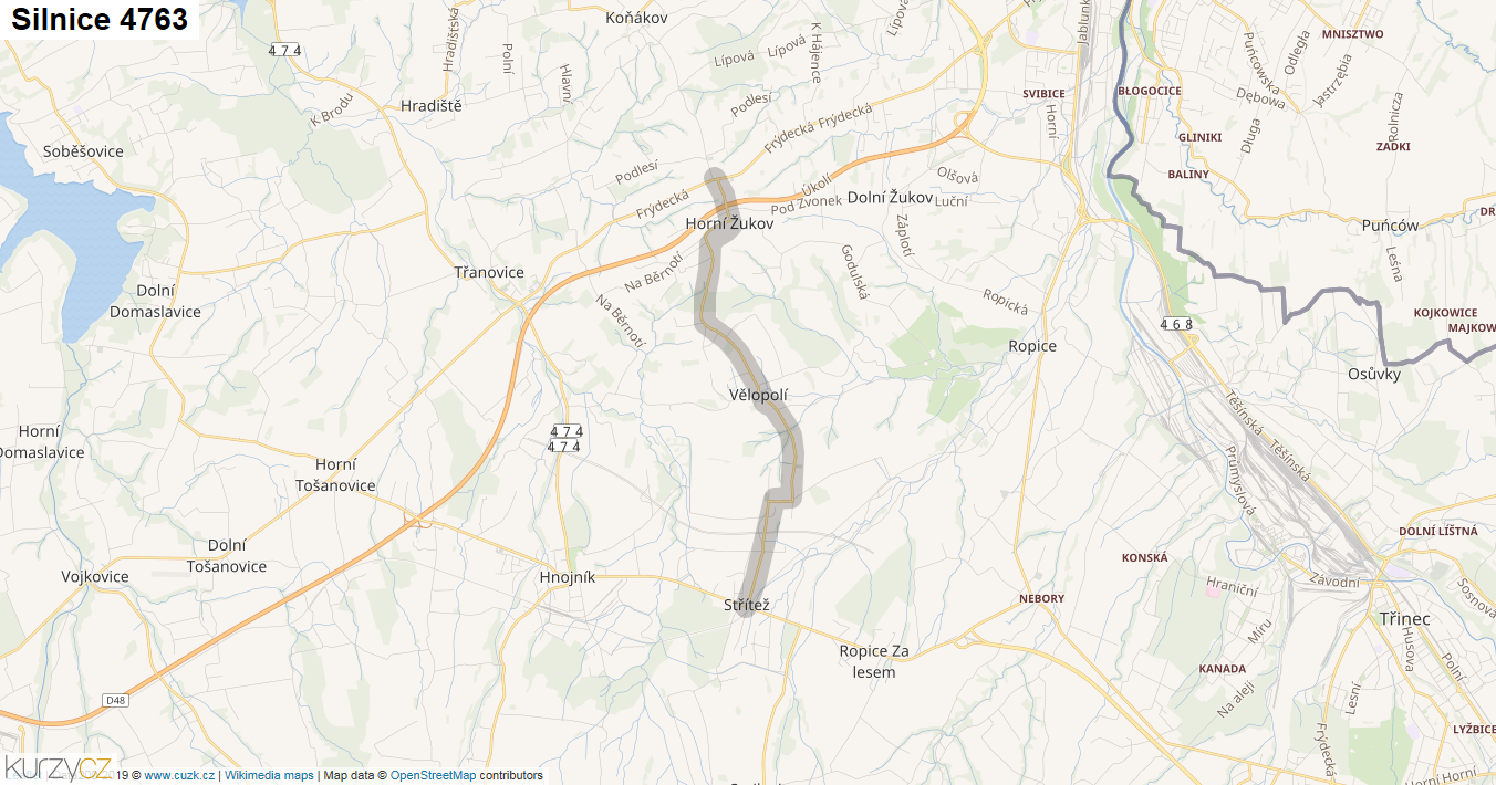 Silnice 4763 - mapa Silnice 4763