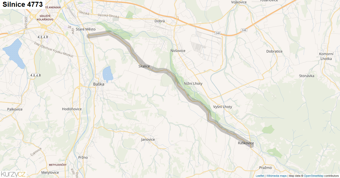 Silnice 4773 - mapa Silnice 4773
