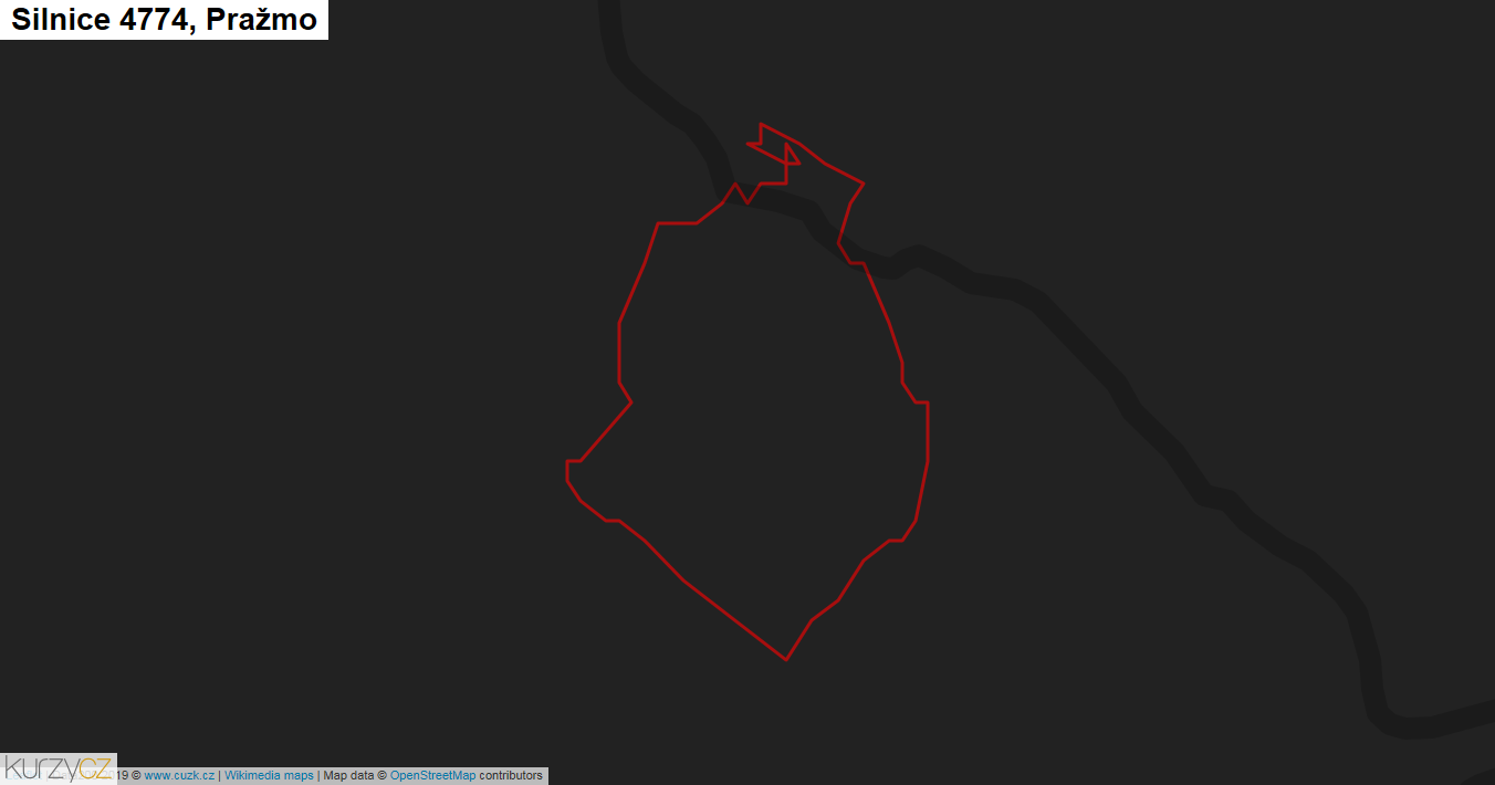 Pražmo, Silnice 4774 - Mapa