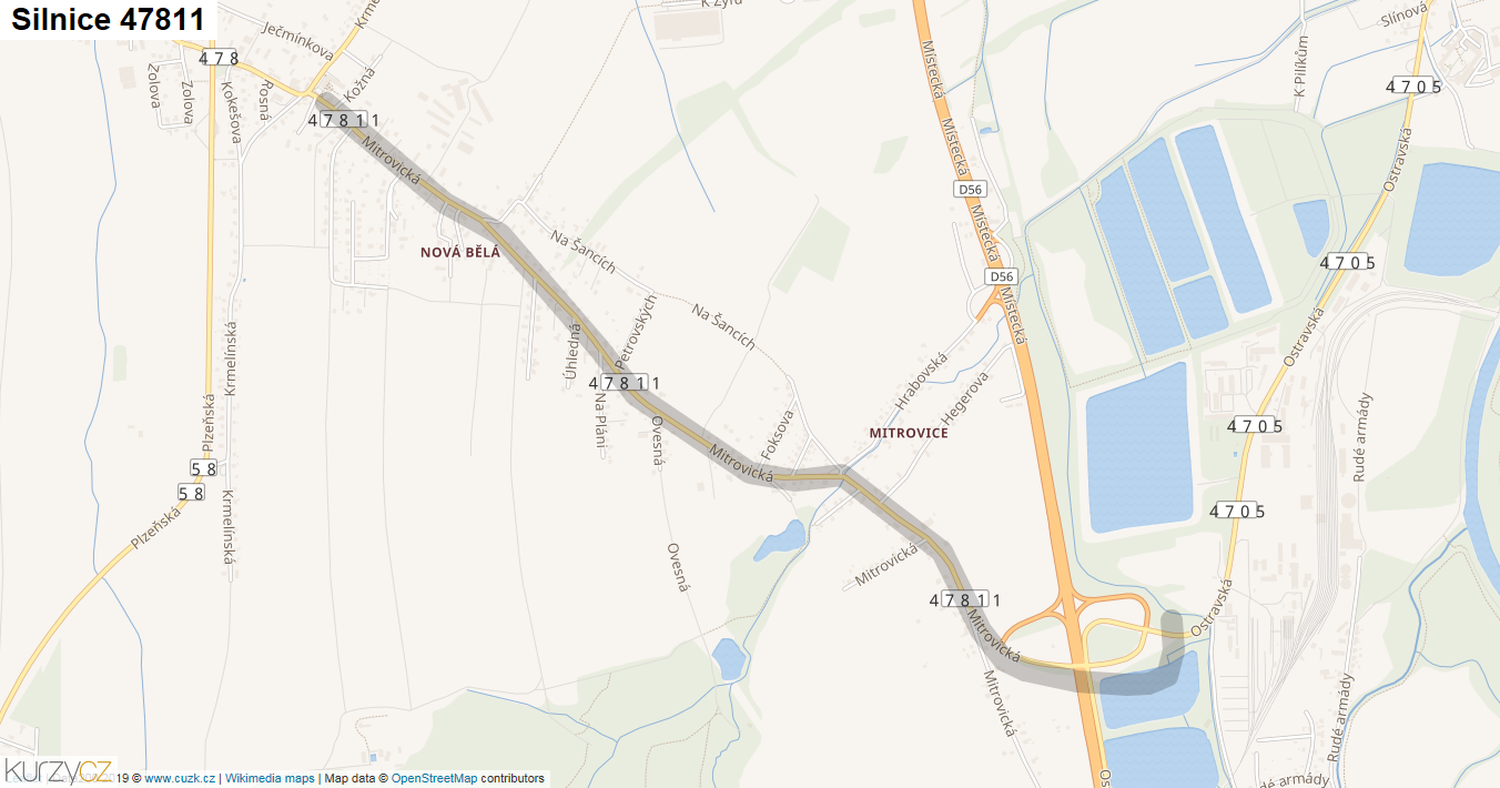 Silnice 47811 - mapa Silnice 47811