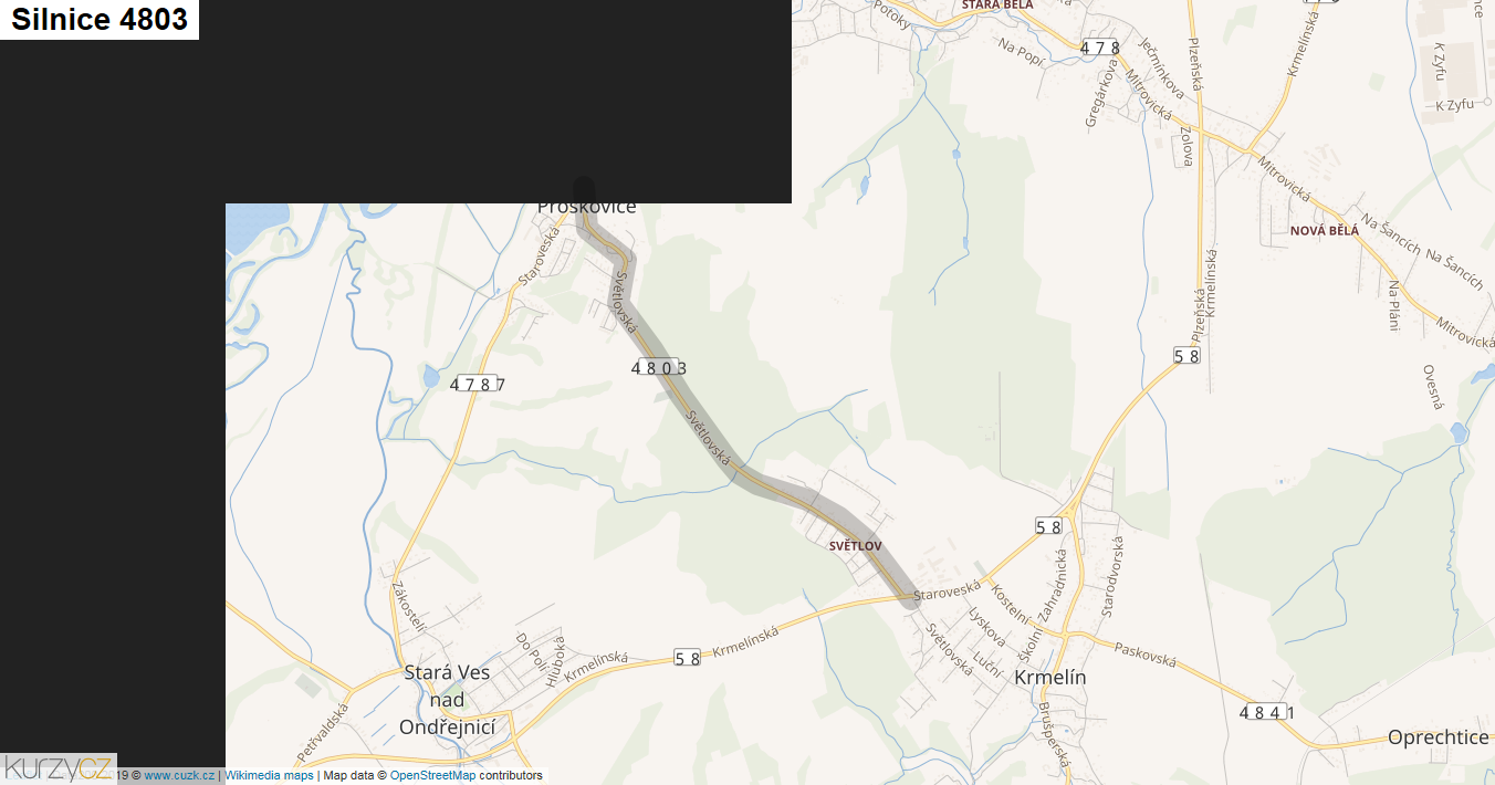 Silnice 4803 - mapa Silnice 4803