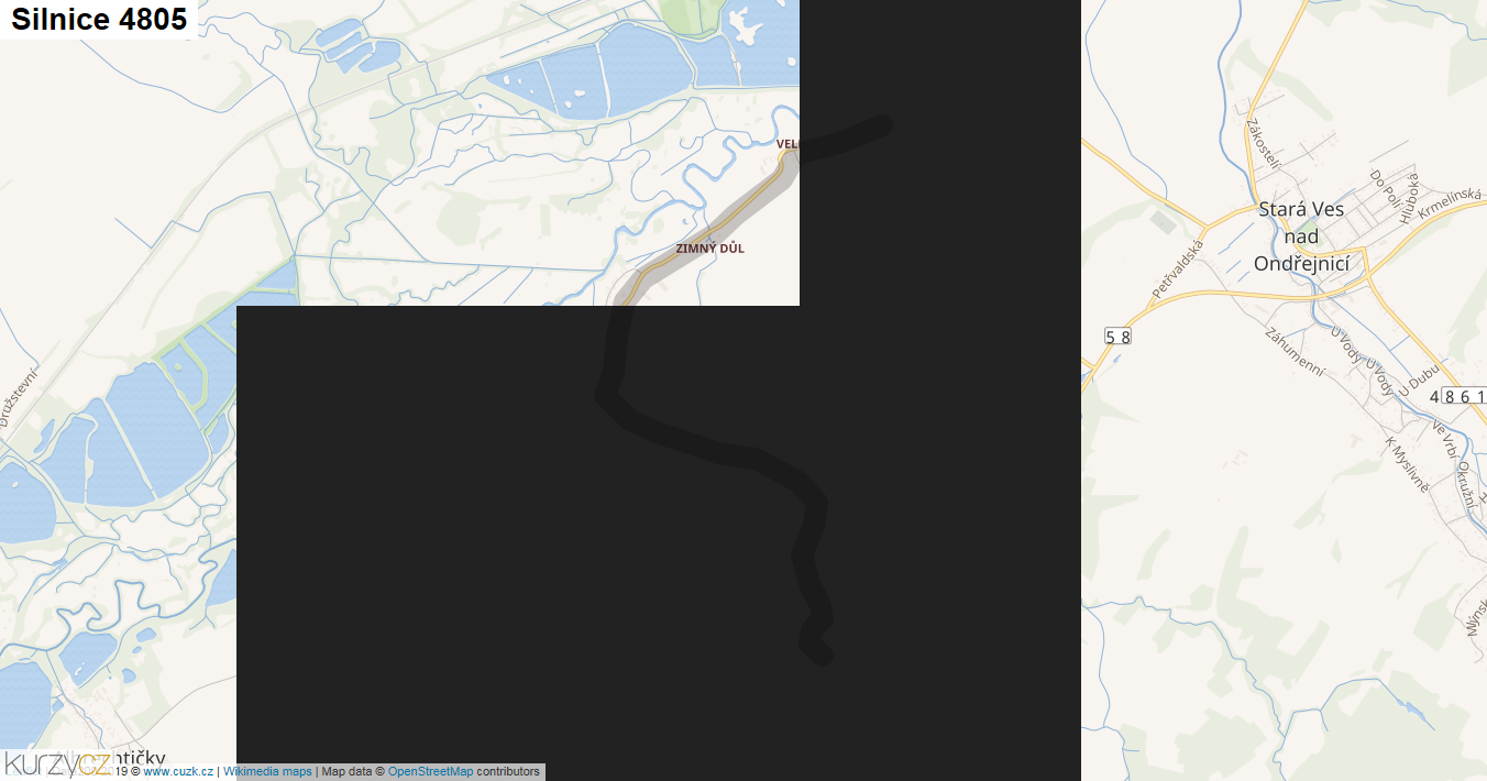 Silnice 4805 - mapa Silnice 4805