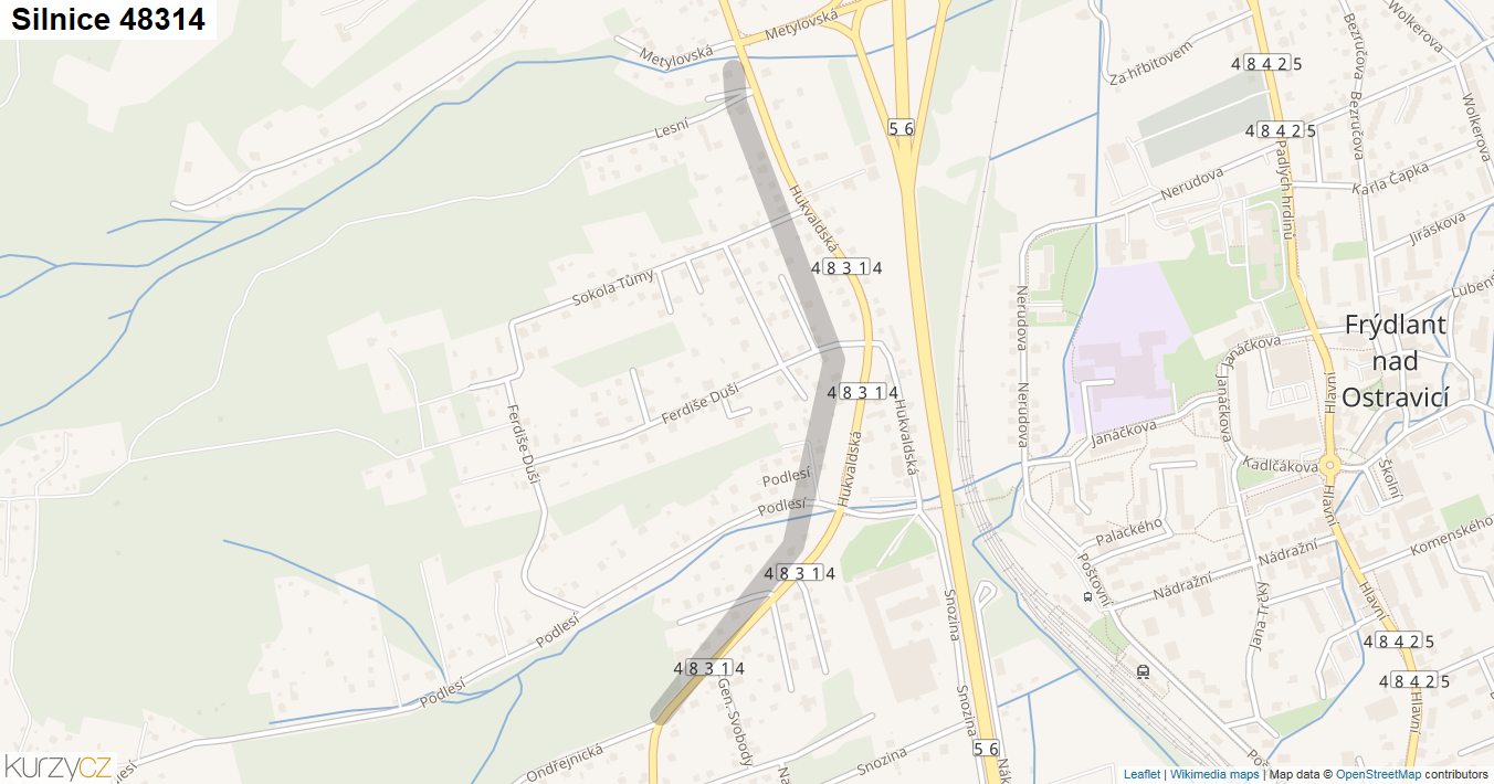 Silnice 48314 - mapa Silnice 48314