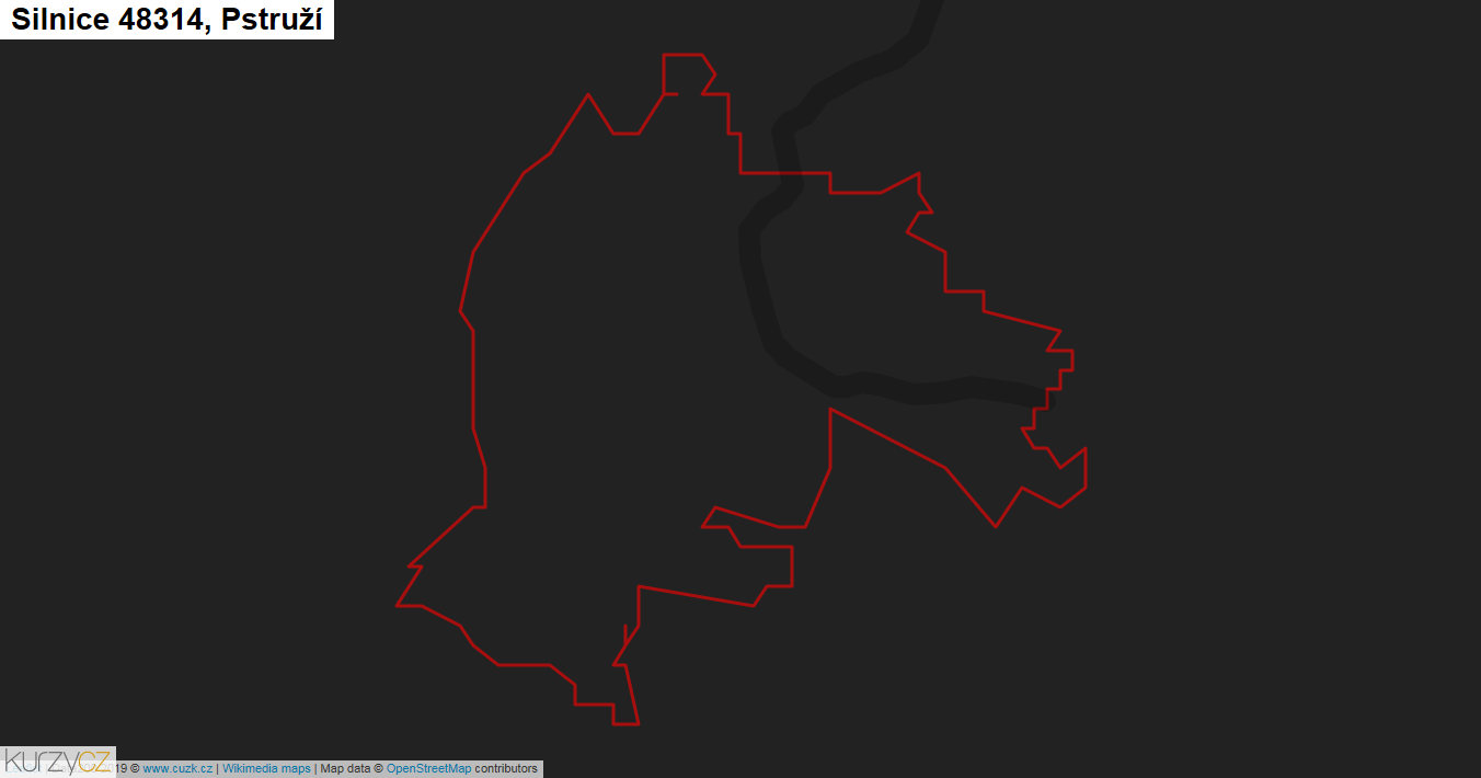 Pstruží, Silnice 48314 - Mapa