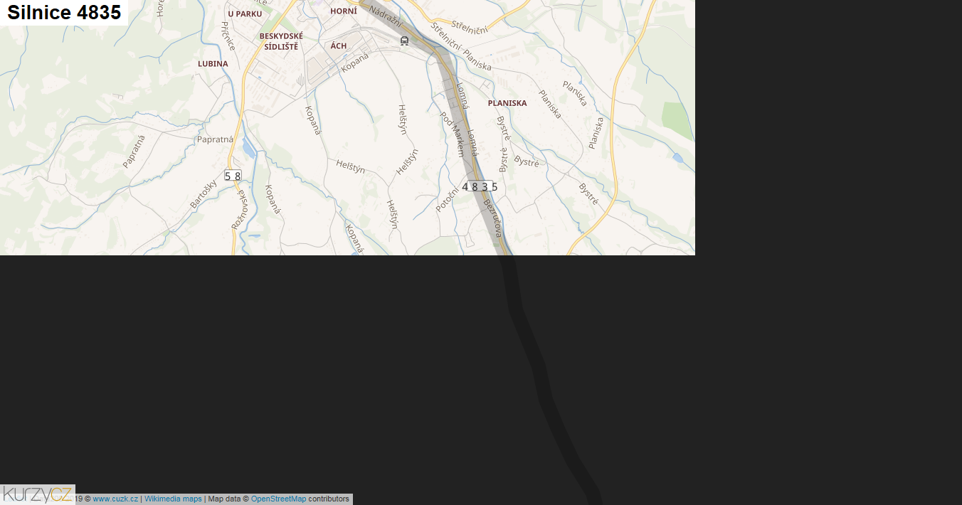 Silnice 4835 - mapa Silnice 4835