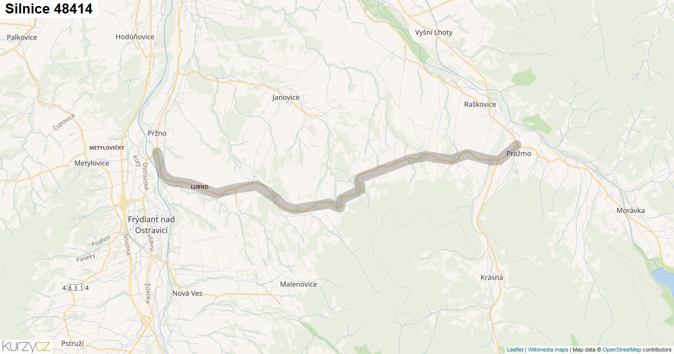 Silnice 48414 - mapa Silnice 48414
