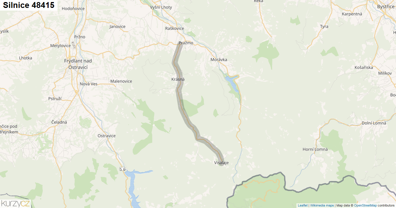 Silnice 48415 - mapa Silnice 48415
