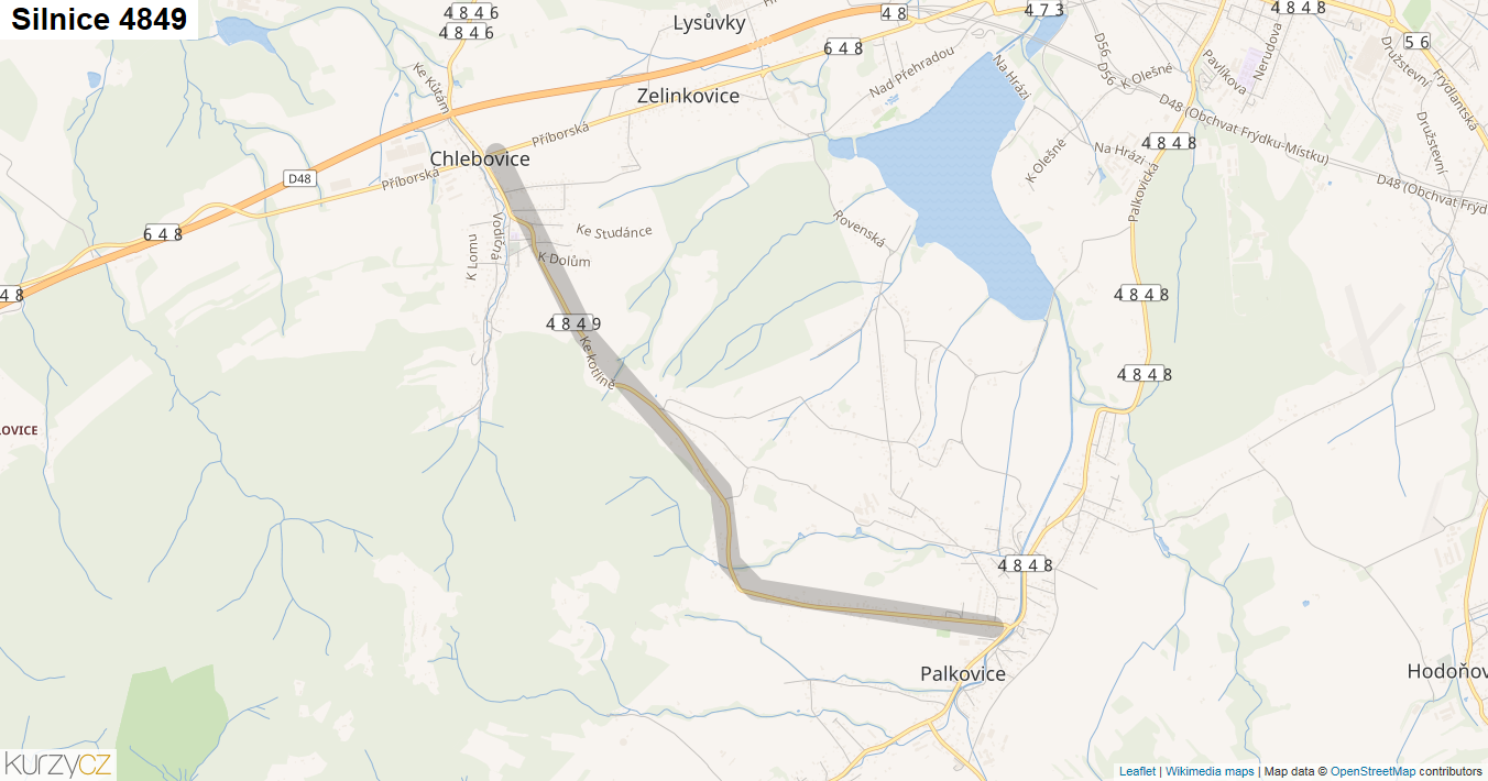 Silnice 4849 - mapa Silnice 4849