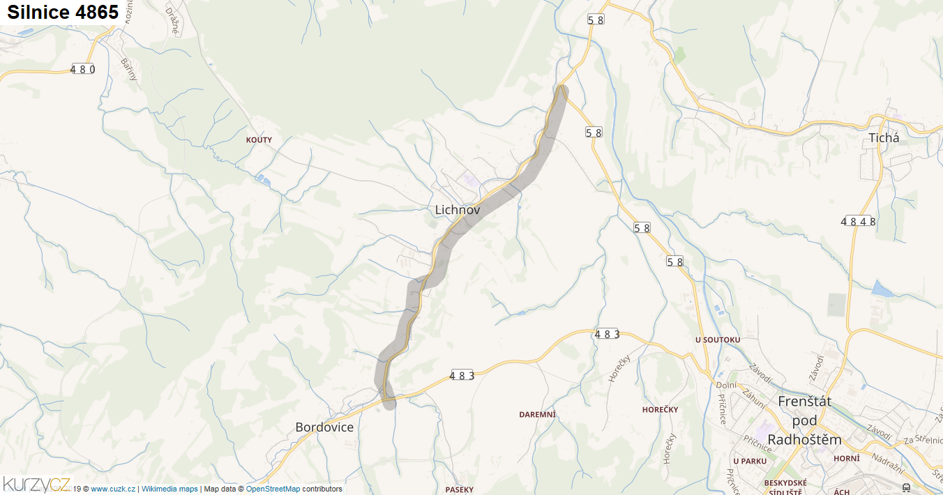 Silnice 4865 - mapa Silnice 4865