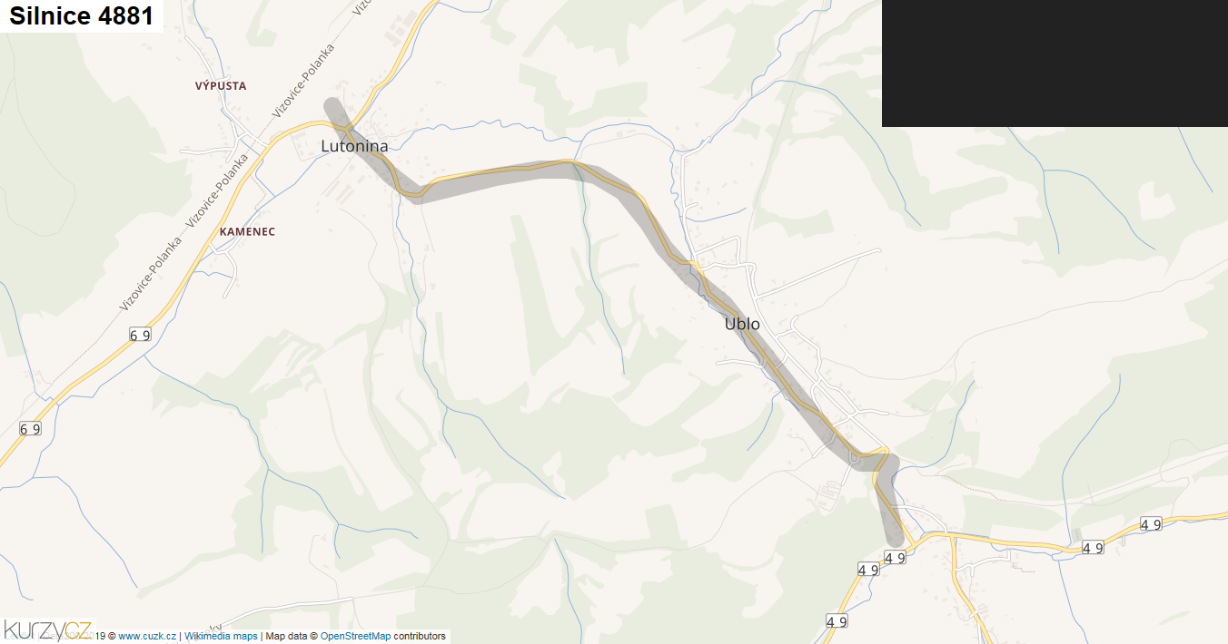 Silnice 4881 - mapa Silnice 4881