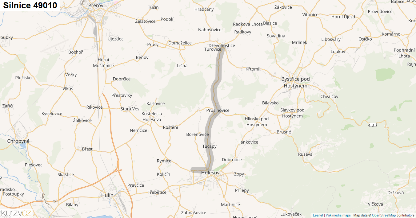 Silnice 49010 - mapa Silnice 49010