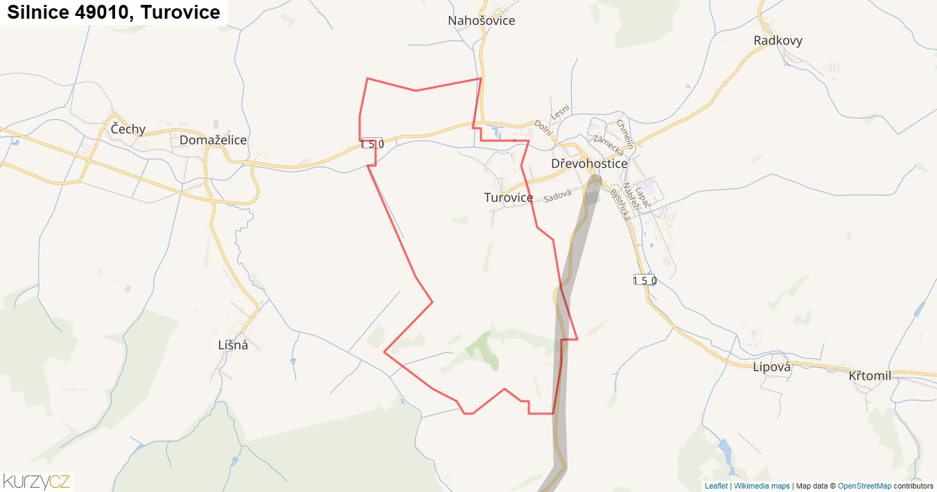 Turovice, Silnice 49010 - Mapa