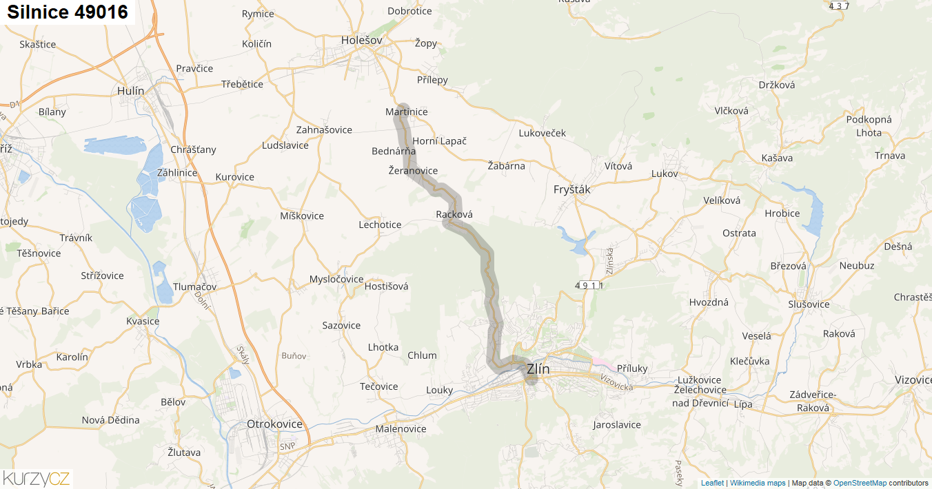 Silnice 49016 - mapa Silnice 49016