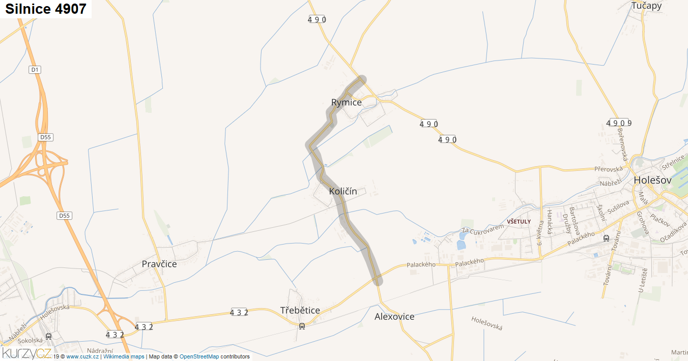 Silnice 4907 - mapa Silnice 4907