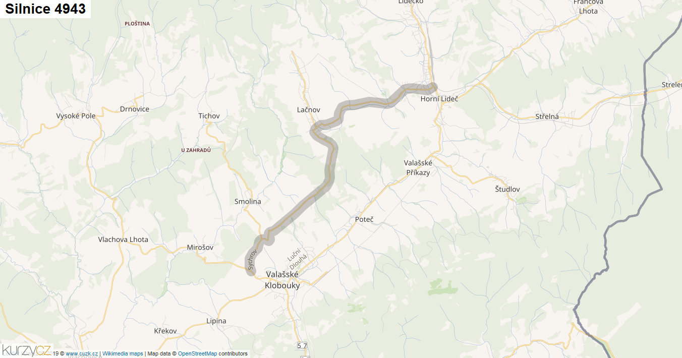 Silnice 4943 - mapa Silnice 4943