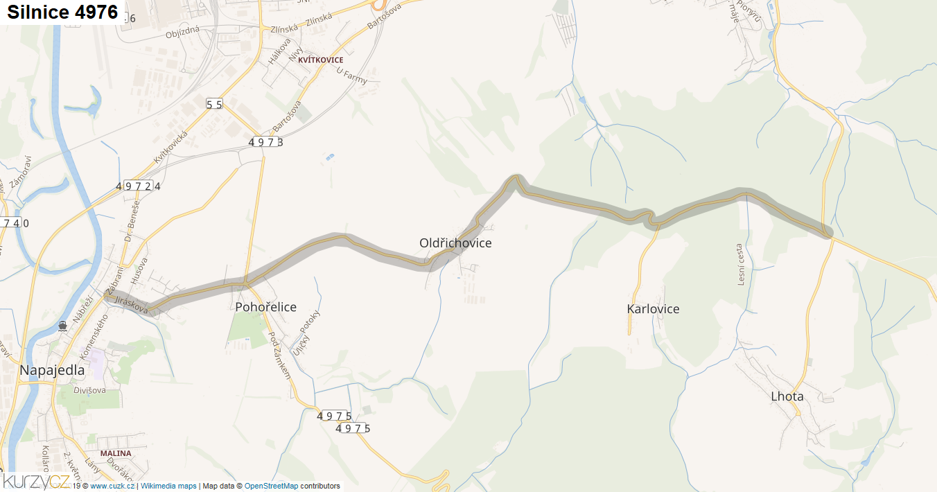 Silnice 4976 - mapa Silnice 4976