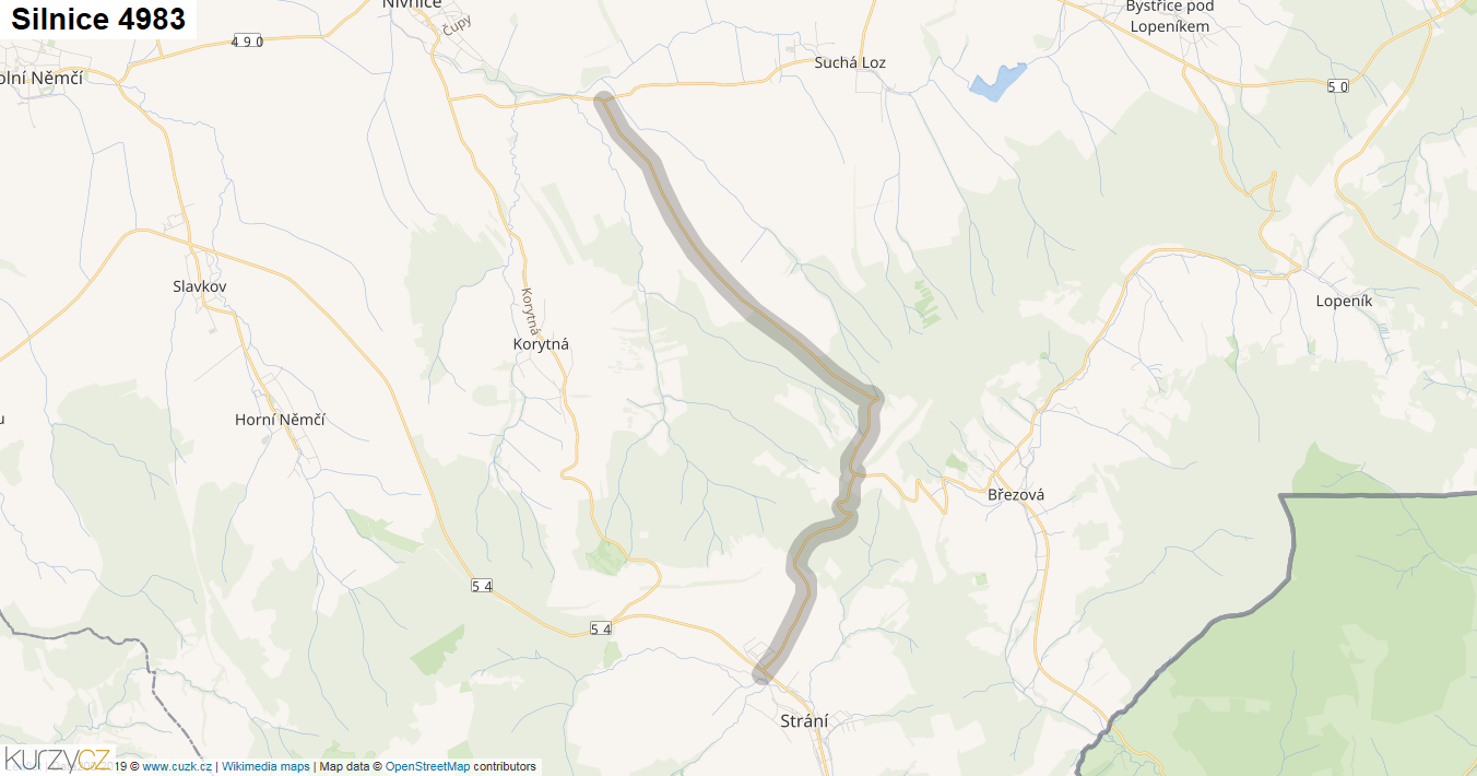 Silnice 4983 - mapa Silnice 4983