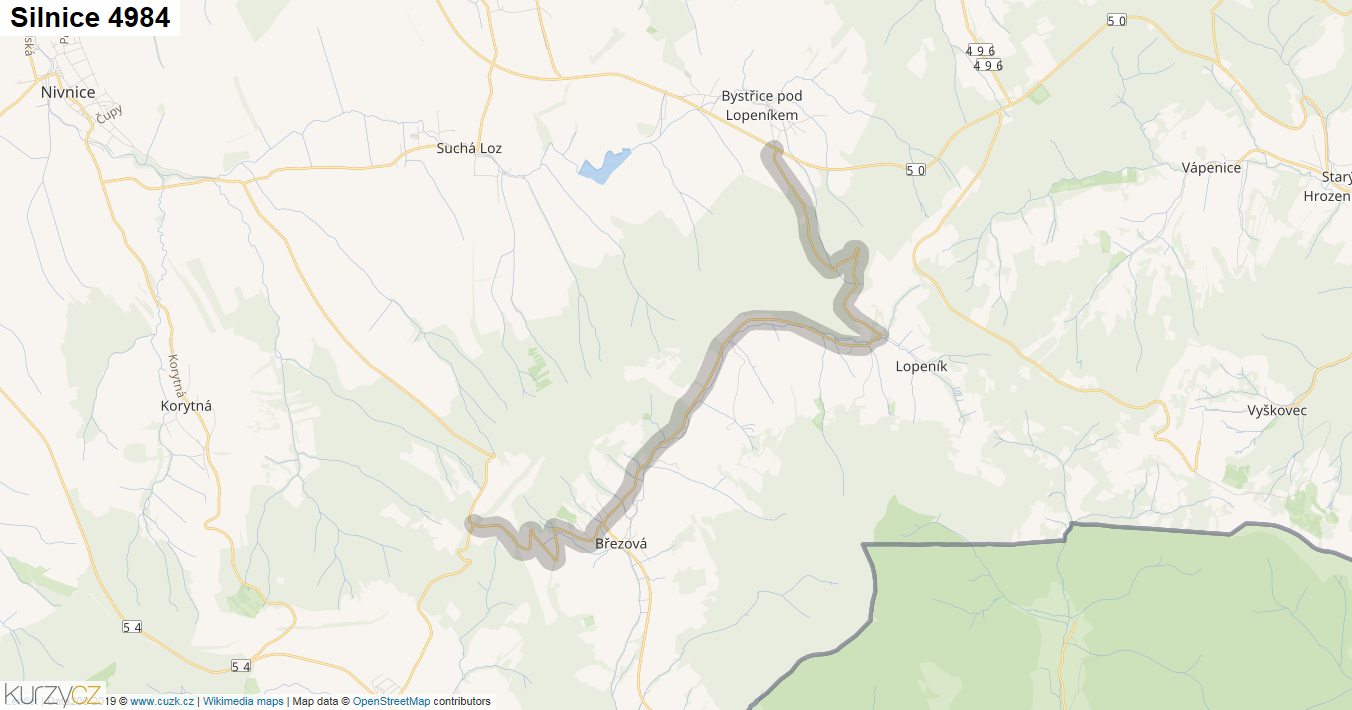 Silnice 4984 - mapa Silnice 4984
