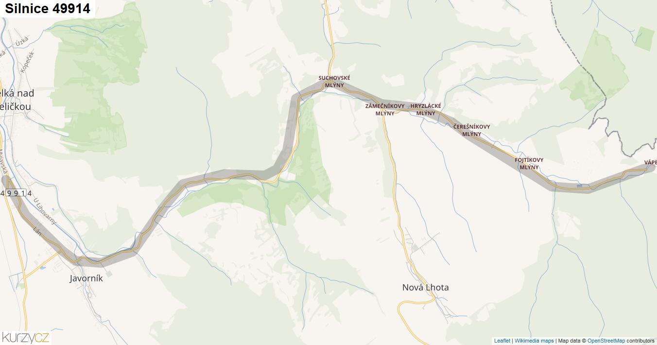 Silnice 49914 - mapa Silnice 49914