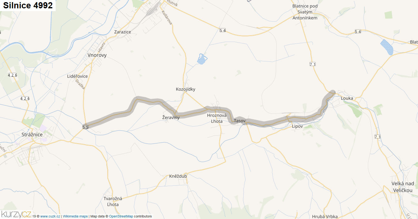 Silnice 4992 - mapa Silnice 4992