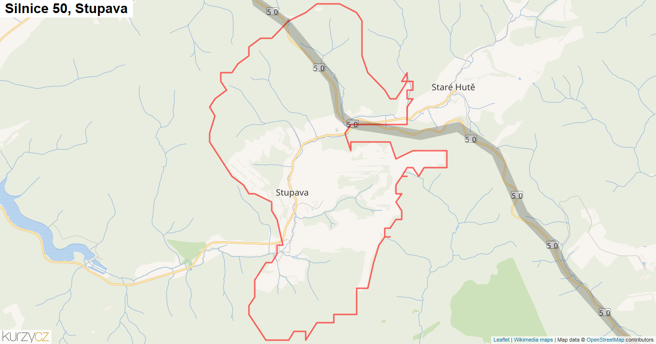Stupava, Silnice 50 - Mapa