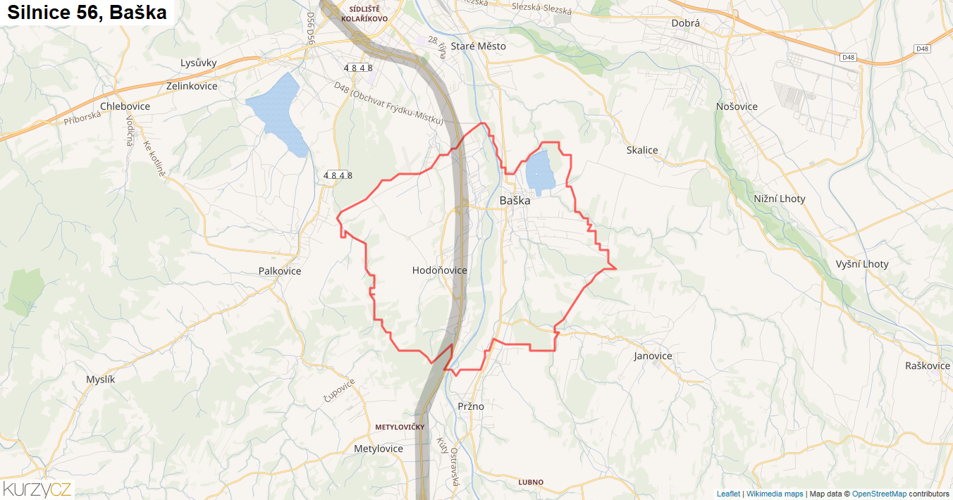 Baška, Silnice 56 - Mapa