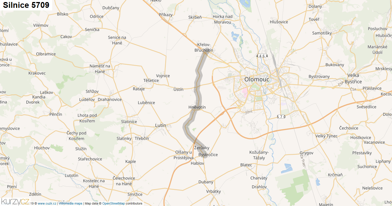 Silnice 5709 - mapa Silnice 5709