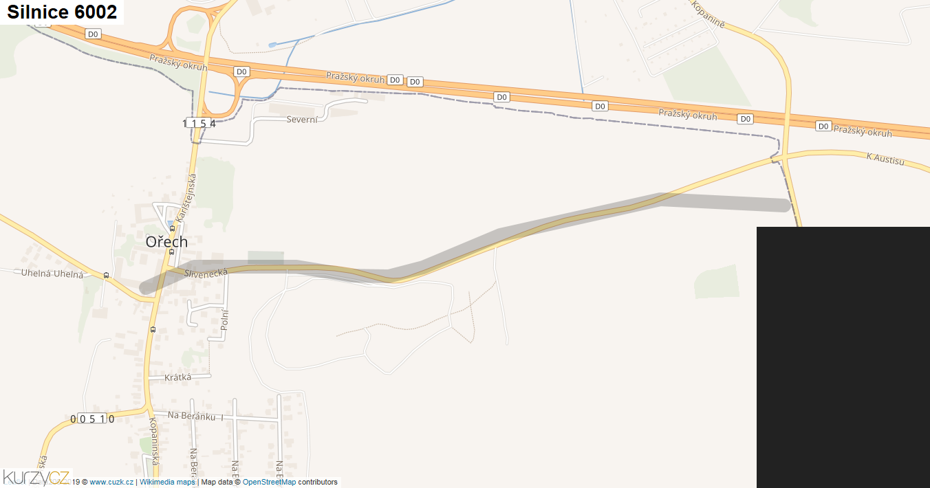 Silnice 6002 - mapa Silnice 6002
