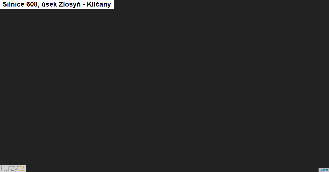 Úsek Zlosyň - Klíčany, Silnice 608 - Mapa