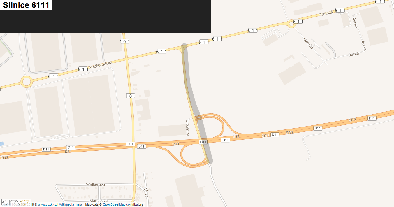 Silnice 6111 - mapa Silnice 6111