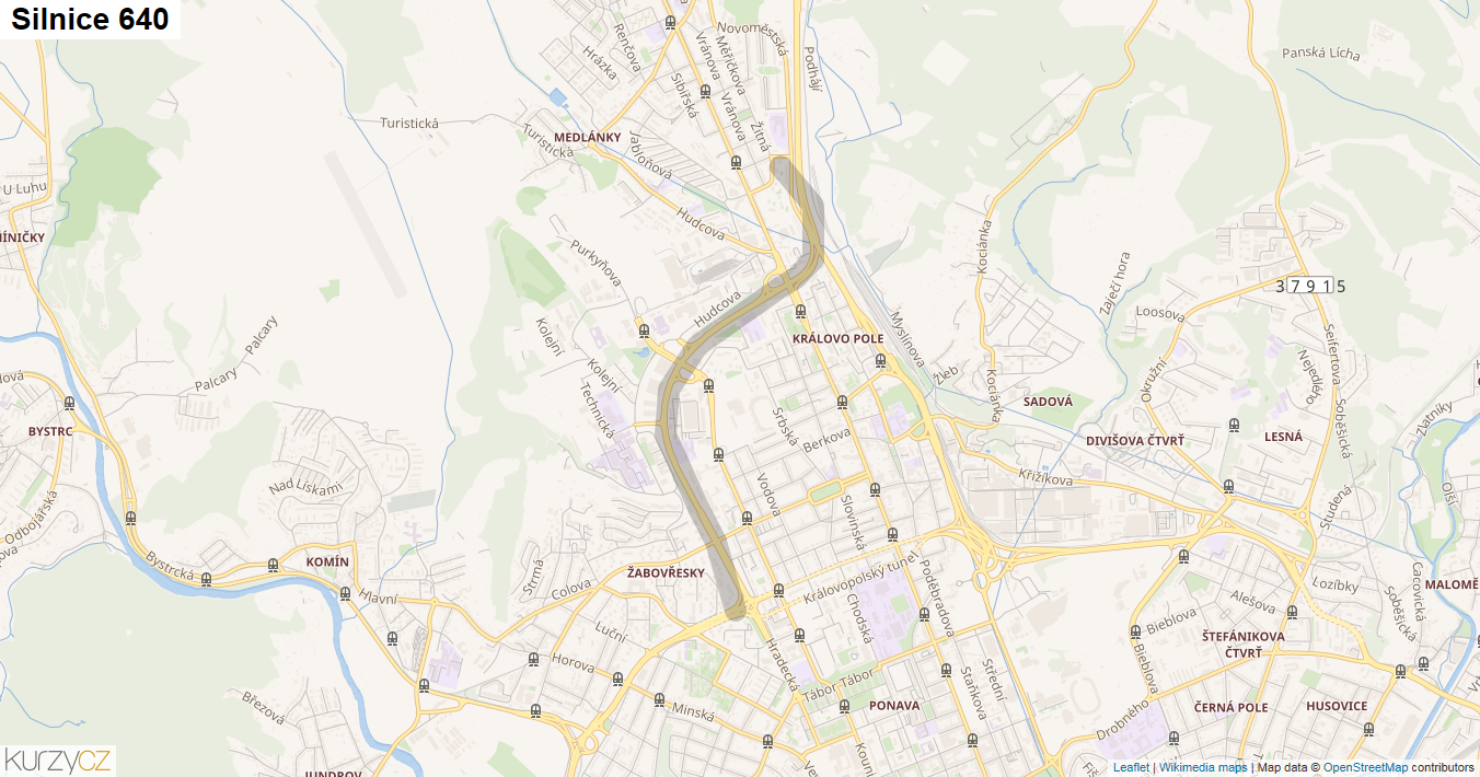 Silnice 640 - mapa Silnice 640