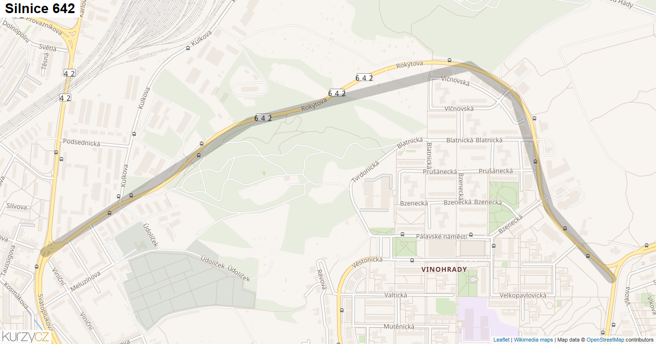 Silnice 642 - mapa Silnice 642