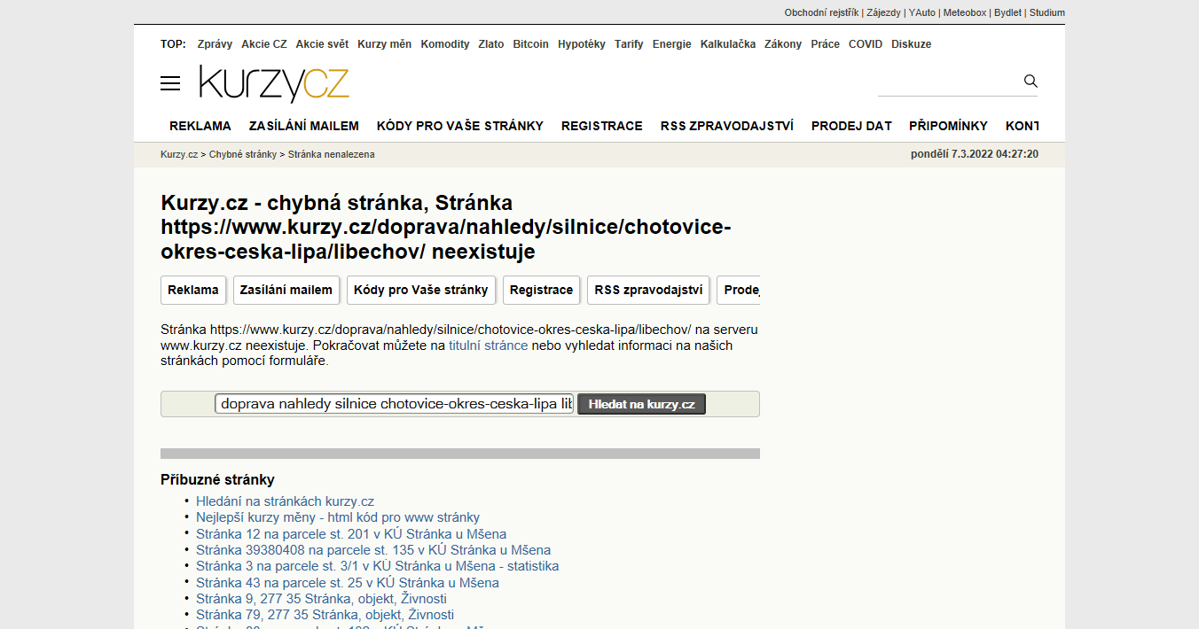 Úsek Chotovice - Liběchov, Silnice 9 - Mapa