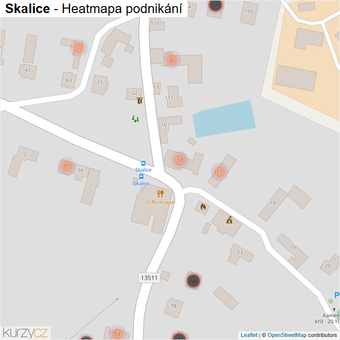 Mapa Skalice - Firmy v obci.