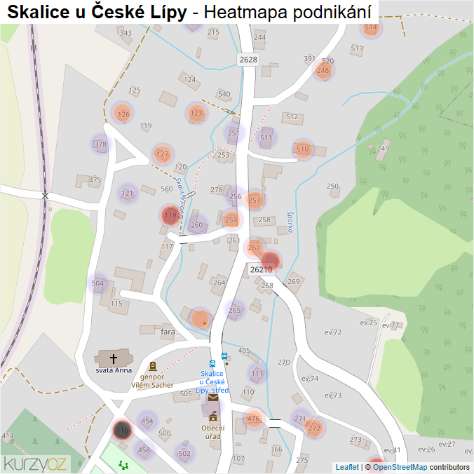 Mapa Skalice u České Lípy - Firmy v obci.