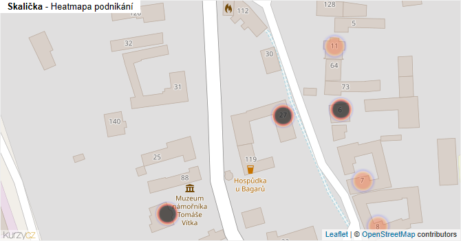 Skalička - mapa podnikání
